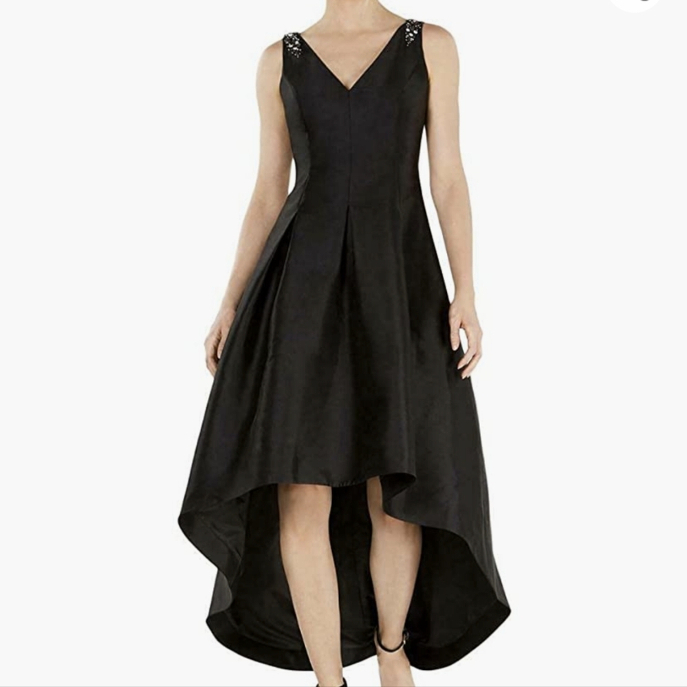 Calvin Klein High Low Gown with Embellished Straps
